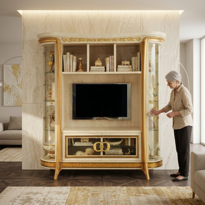 Woonkamer uitbreiding mediawand tv-meubel woonkamer barok rococo.