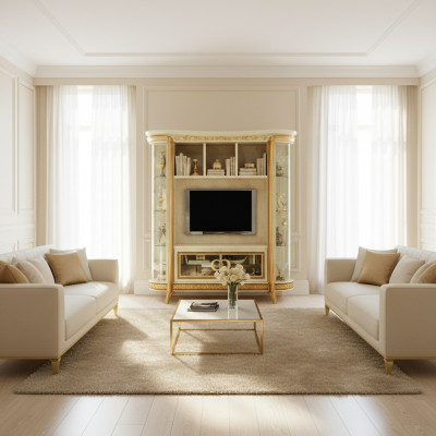 Woonkamer uitbreiding mediawand tv-meubel woonkamer barok rococo.