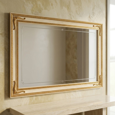 Klassieke wandspiegel houten frame spiegel meubelen goud 170x110 houten frame wand