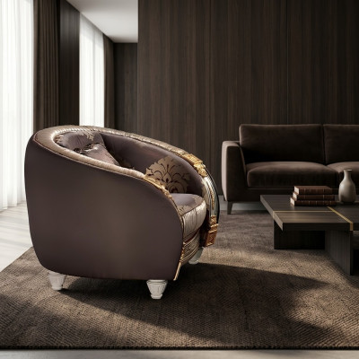Klassieke fauteuil tv bank 1-zits bank designer textielbanken gestoffeerd nieuw