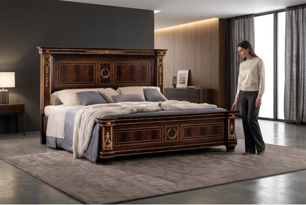 Slaapkamer Hotel Bedden Tweepersoonsbed Ontwerp Hout 180x200cm Meubilair arredoclassic