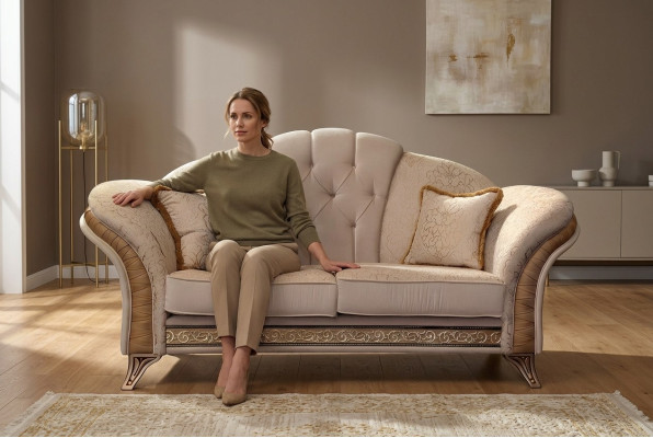 Sofa 2 zitsbank Ontwerp Bekleding Klassieke Stof arredoclassic Tweezitter