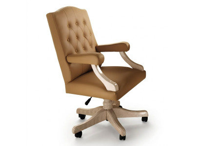 Luxe kantoorstoel met bekleding, draaibaar, ontwerper meubels, kantoorbaas.