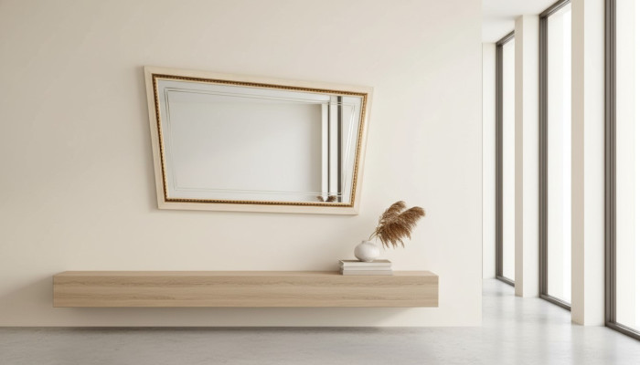 Klassieke spiegel Luxe console Slaapkamerstijl Modern glazen spiegel Wand