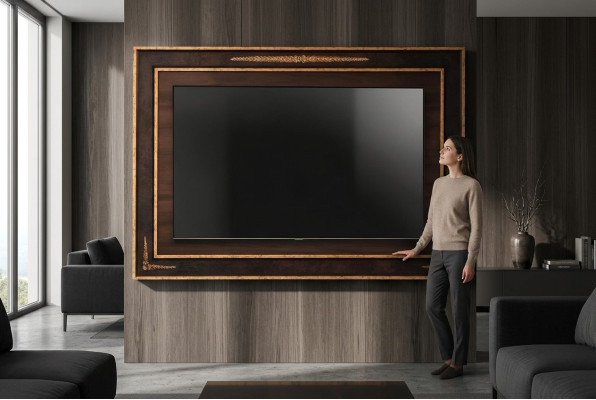 tv muurpaneel bekleding hout barok luxe rtv woonkamer tv-meubel