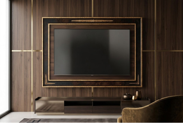 tv muurpaneel bekleding hout barok luxe rtv woonkamer tv-meubel