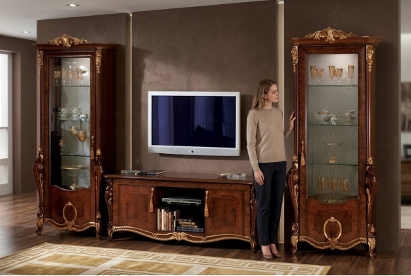Woonkamerset Ontwerper Woonkamer Dressoir 2x Vitrine 3-delige Woonwand Nieuw  Woonkamerset Ontwerper Woonkamer Dressoir 2x Vitrine 3-delige Woonwand Nieuw