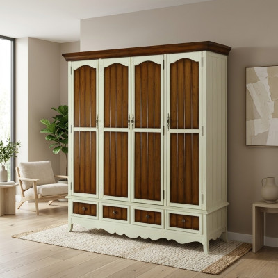 Slaapkamer houten kledingkast 3-deurs wandkast Kasten Kledingkasten