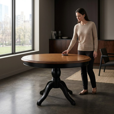Ronde tafel Eettafel Bank Eetkamertafels Rond Massief hout Nieuw