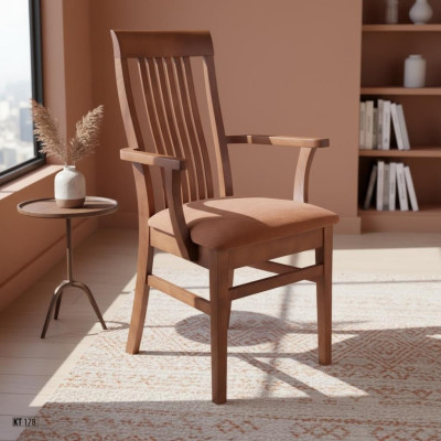 Stoelen Stoel Armstoel Textiel Massief Hout Leer Lounge Massieve Fauteuil Bekleding