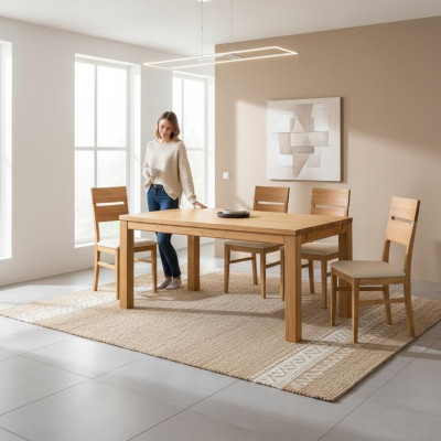Tafel Eettafel Massief Meubilair Eetkamer 200x100cm Echt Hout Massief Nieuw Tafels