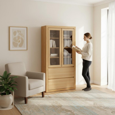 Vitrine Vitrinen Kast Plank Houten Kast Systeem Planken Woonkamer Glazen Kast