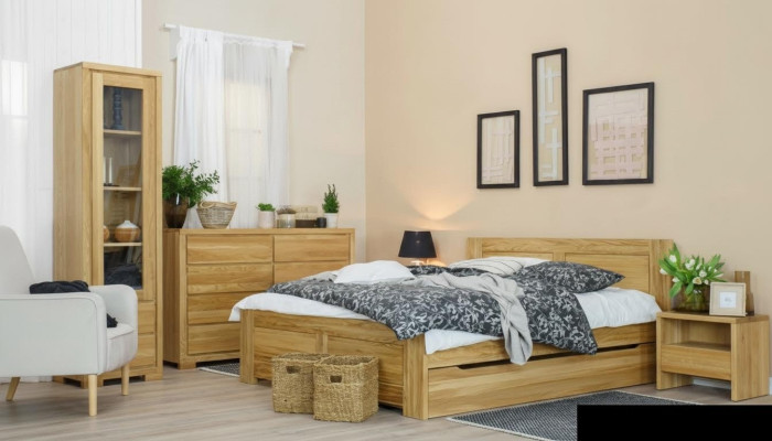 Slaapkamermeubilair 3-delig set Bed Nachtkastjes 2x Bedden Echt hout Massief hout