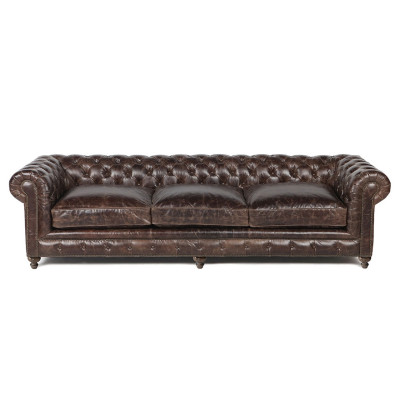 Bruin Chesterfield bank bank stof leder banken bekleding stel Big XXL