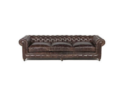 Bruin Chesterfield bank bank stof leder banken bekleding stel Big XXL