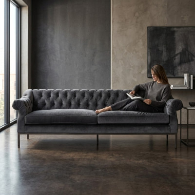Chesterfield Bank Bank Bekleding Stof Decoratie Lederen Bankstellen Bekledingstof