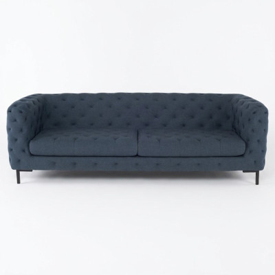 Grijze moderne 3-zits Chesterfield woonkamer stijlvolle bank.