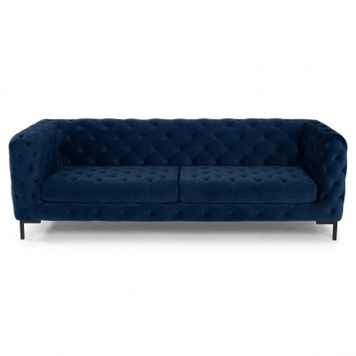 Stijlvolle Blauwe Chesterfield 3-zits Woonkamer Luxe Bankstel