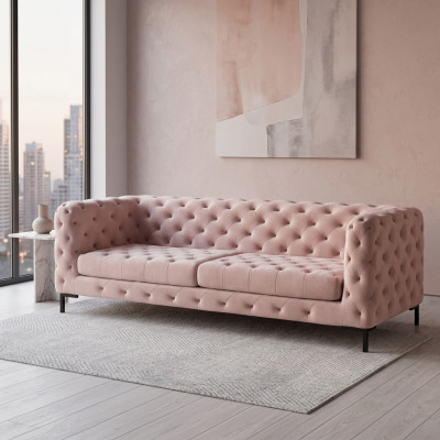Chesterfield Bank Bank Bekleding Stof Leren Bankstel Bankstel 3-Zitter