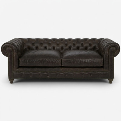 Moderne Zwarte Chesterfield Driezits Woonkamer Luxe Bankstel