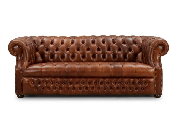 Bruine Chesterfield driezits Designer Bank Stijlvolle Bankstel
