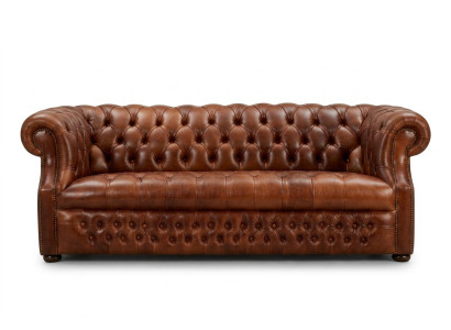 Bruine Chesterfield driezits Designer Bank Stijlvolle Bankstel