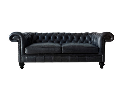 Ontwerper grijze Chesterfield 3-zits luxe woonkamerbank