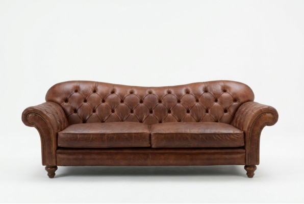 Luxe Chesterfield woonkamerbank Bruin bank Zitkussen stofbank Nieuw