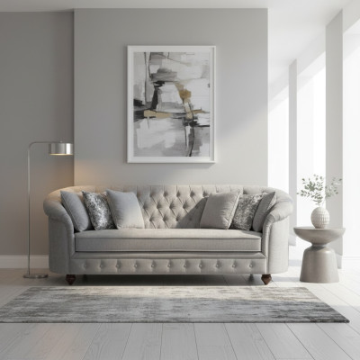 Chesterfield Bank Bank Bekleding Stof Leder Sofa's Bekleding Set 3-zits