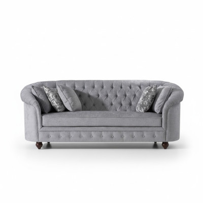 Chesterfield Bank Bank Bekleding Stof Leder Sofa's Bekleding Set 3-zits