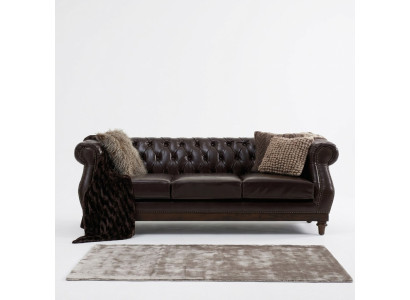 Chesterfield ontwerper bruine 3-zits luxe woonkamerbank