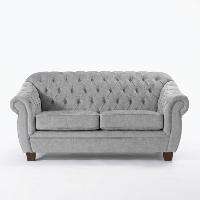 Chesterfield Bank Sofa Bekleding Stof Lederen Banken Bekleding Set 2-Zits