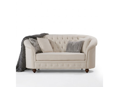Klassieke Textiel Bank - Beige Chesterfield Stoffen Sofa 2 Zits Nieuw jvmoebel ®