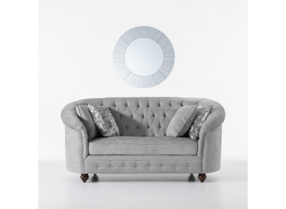 jvmoebel ® - Landhuis Designer Bank - Chesterfield Textiel Sofa Grijs Stof Nieuw
