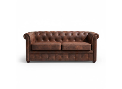 Luxe Chesterfield bankstel van kunstleer voor de woonkamer