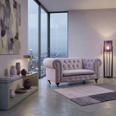 Chesterfield 2-zits Klassieke Luxe Barok Rokoko Bank Textiel Leren Sofa