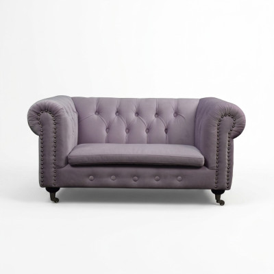 Chesterfield 2-zits Klassieke Luxe Barok Rokoko Bank Textiel Leren Sofa