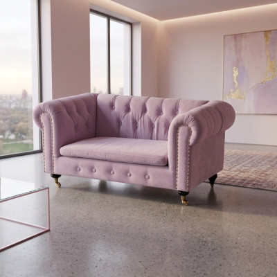jvmoebel ® Lederen bank Sofa - Design Bekleding Driesterr bankstel Roze Nieuw