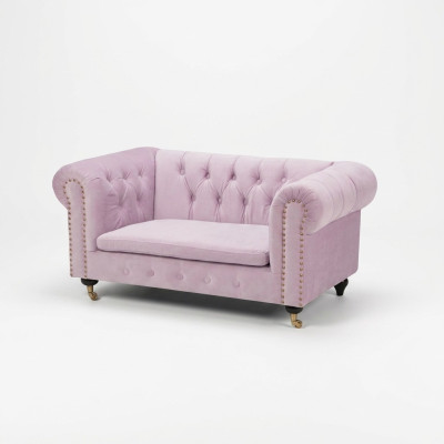 jvmoebel ® Lederen bank Sofa - Design Bekleding Driesterr bankstel Roze Nieuw