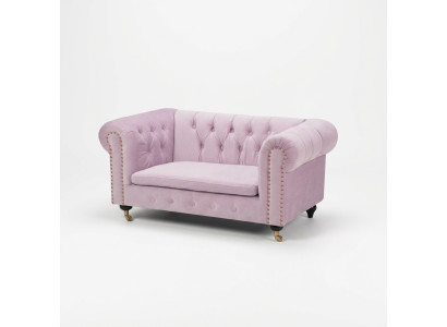 jvmoebel ® Lederen bank Sofa - Design Bekleding Driesterr bankstel Roze Nieuw