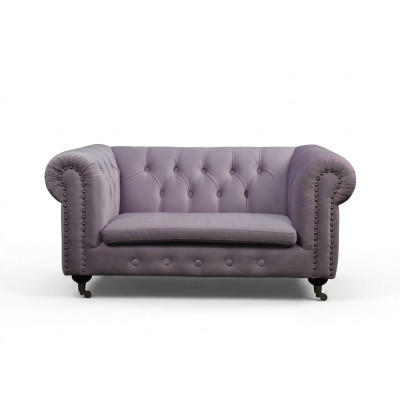 Chesterfield 2-zits Klassieke Luxe Barok en Rococo Sofa in Textiel en Leren Bank