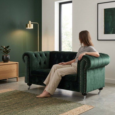 Chesterfield 2-zits klassieke luxe barok rococo bank textiel leren sofa nieuw