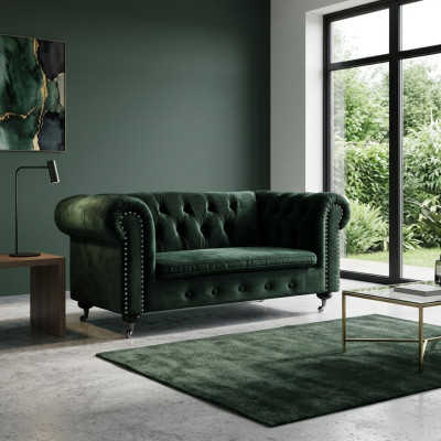 Chesterfield 2-zits klassieke luxe barok rococo bank textiel leren sofa nieuw