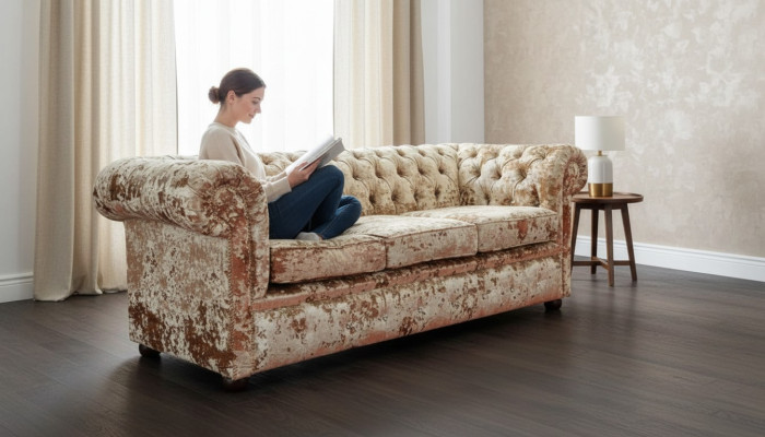 Ontwerper woonkamer bank - textiel fluweel stof bekleding - klassieke bank