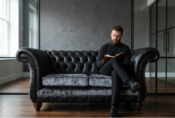 Chesterfield 2-zits klassieke luxe barokke rococo bank sofa leren bank nieuw