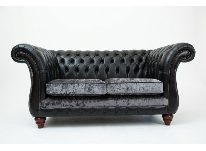 Chesterfield 2-zits klassieke luxe barokke rococo bank sofa leren bank nieuw