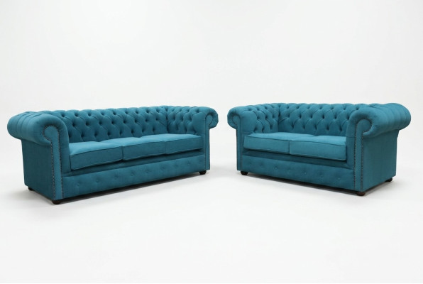 Sofagarnitur 3+2 zits Klassieke luxe bankstel Chesterfield textiel leer