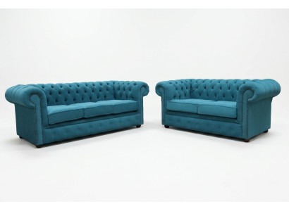 Sofagarnitur 3+2 zits Klassieke luxe bankstel Chesterfield textiel leer