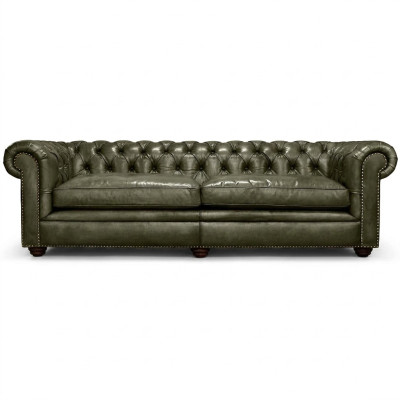 Elegante woonkamer bank vierzits Chesterfield leer stof banken bank nieuw.