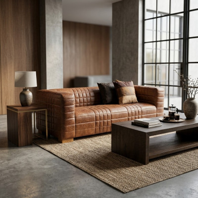 Chesterfield 3 Zits Luxe Raster Bank Textiel Leder Bank Designer Banken Nieuw
